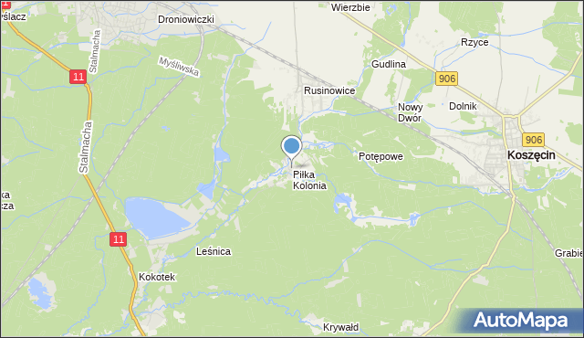mapa Piłka Kolonia, Piłka Kolonia na mapie Targeo